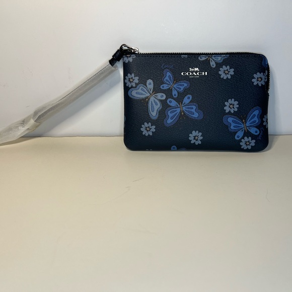 Coach Blue Butterfly Zippered Bag - Picture 2 of 3